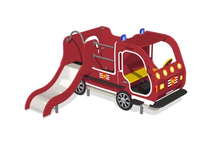 Игровое оборудование 'Пожарная машинка с горкой' ИО-10