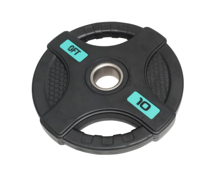 Диск олимпийский обрезиненный черный с двумя хватами 10 кг