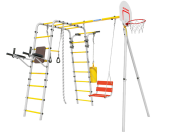 Дачный комплекс "Fitness" + ЦЕПНЫЕ качели Romana (серый/желтый) 