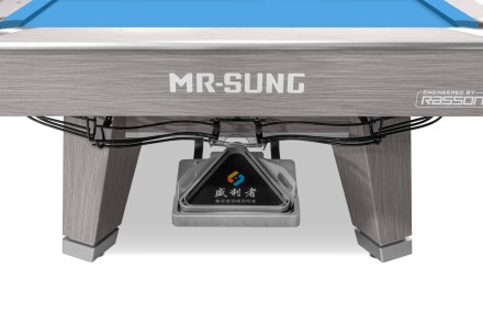 Стол / пул "Rasson Acurra" 9 ф (серый, сланец 25 мм) в комплекте с плитой, аксессуары + сукно