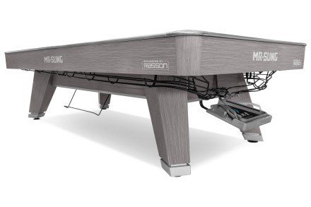 Стол / пул "Rasson Acurra" 9 ф (серый, сланец 25 мм) в комплекте с плитой, аксессуары + сукно