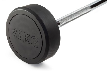 Штанга неразборная обрезиненная 25 кг. Прямой гриф. VictoryFit VF-DX4250