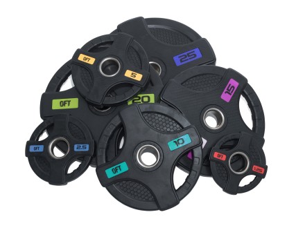 Диск олимпийский обрезиненный черный с двумя хватами 15 кг