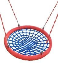 Качели "Гнездо" 120 см с толстым ободом и толстой сеткой на цепях и подшипниках