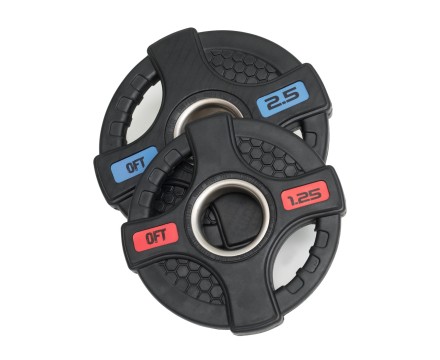 Диск олимпийский обрезиненный черный с двумя хватами 2,5 кг