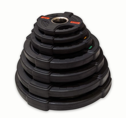 Диск олимпийский обрезиненный черный с двумя хватами 2,5 кг