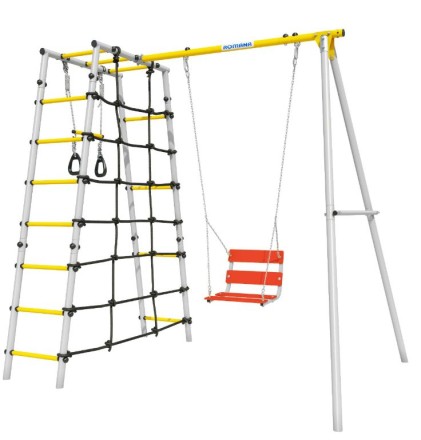 Дачный комплекс "Romana D1" + ЦЕПНЫЕ качели 103.31.06 (серый/жёлтый)