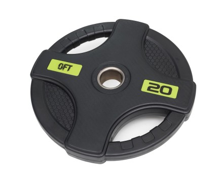 Диск олимпийский обрезиненный черный с двумя хватами 20 кг