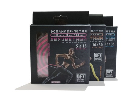 Набор из трех двуцветных эспандеров 208 см Набор из трех двуцветных эспандеров 208 см