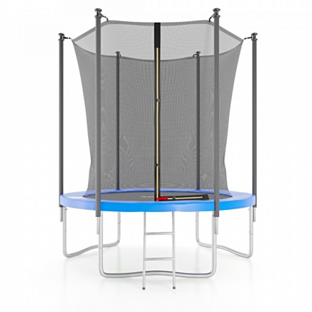 Батут с защитной сеткой DFC JUMP4FUN 6 ft синий с лестницей