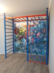 Комплекс с рукоходом, паутиной и скалодромом