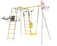 Дачный комплекс "Fitness" + ПЛАСТИКОВЫЕ качели Romana (серый/желтый) R 103.20.05