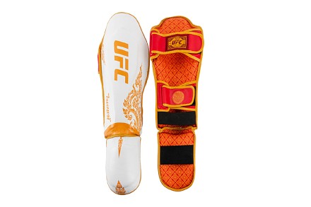 UFC Premium True Thai Защита голени, цвет красный/белый, размер M