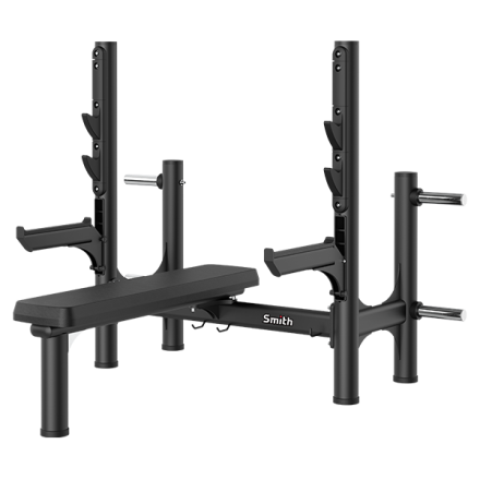 Олимпийская горизонтальная скамья для жима (со страховочными опорами) Smith RE6004 Олимпийская горизонтальная скамья для жима (со страховочными опорами) Smith RE6004