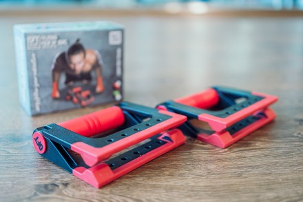 Упоры для отжиманий складные (черно-красные)