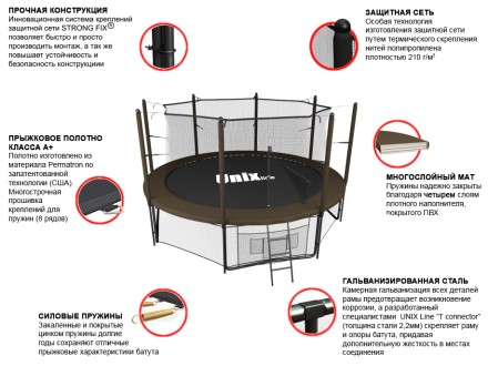 Батут UNIX Line Black&Brown 10 ft (inside) Батут UNIX Line Black&Brown 10 ft (inside)