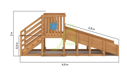 Зимняя горка "IgraGrad Snow Fox", скат 2.8 м 