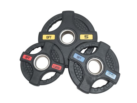 Диск олимпийский обрезиненный черный с двумя хватами 5 кг