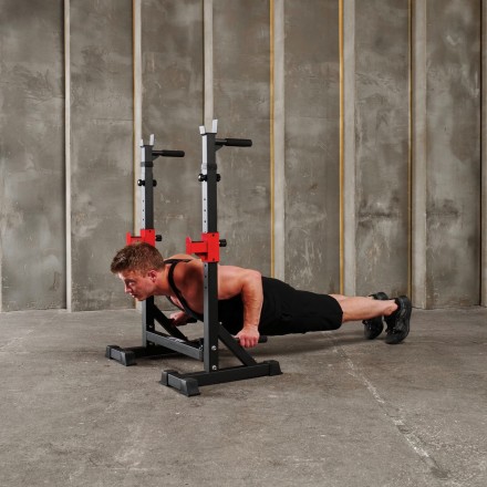 Стойка под штангу с брусьями 3 в 1 DFC AKYEN Стойка под штангу с брусьями 3 в 1 DFC AKYEN