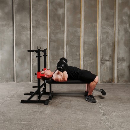 Прямая скамья со стойками под штангу DFC AKYEN Прямая скамья со стойками под штангу DFC AKYEN