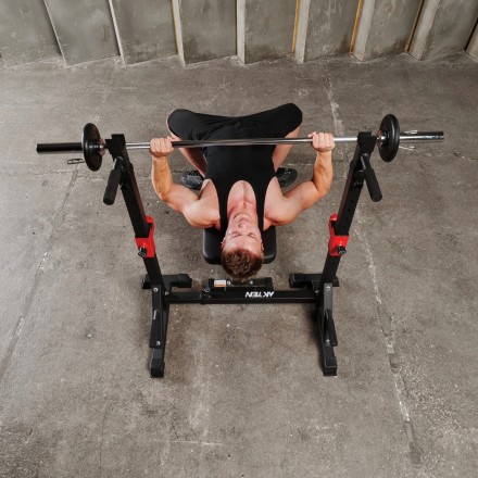 Прямая скамья со стойками под штангу DFC AKYEN Прямая скамья со стойками под штангу DFC AKYEN