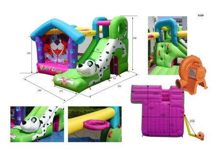 Надувной батут с горкой Далматинец арт. 9109