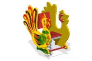 Качалка на одинарной пружине 'Петушок'с росписью 'Федосеевская игрушка' КБ-08.1