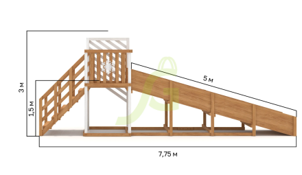 Зимняя горка "IgraGrad Snow Fox", скат 5 м, мод 2