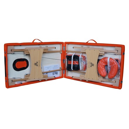 Массажный стол DFC NIRVANA, Optima, дерев. ножки, цвет оранжевый (Orange)