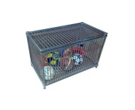 Корзина для мячей, мелкая решетка, на колесиках, закрытая