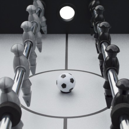 Игровой стол - футбол "Hit" (122x63.5x78.7 см, черно-серебристый)