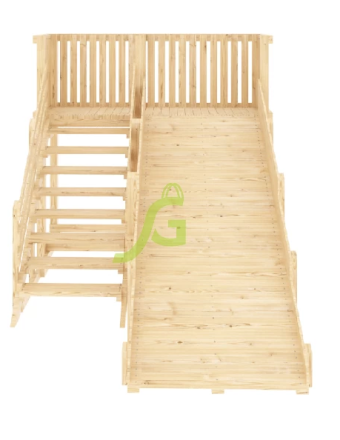 Деревянная зимняя горка "IgraGrad Snow Fox", скат 4 м (без окраски)