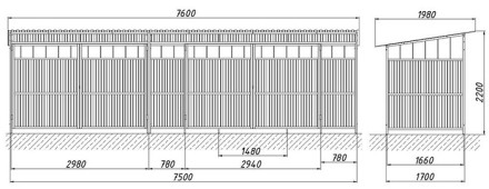 Ограждение мусоросборника для уличной площадки 5П