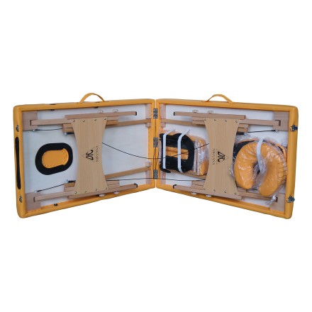 Массажный стол DFC NIRVANA, Optima, дерев. ножки, цвет горчичный (Mustard)