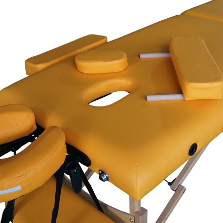 Массажный стол DFC NIRVANA, Optima, дерев. ножки, цвет горчичный (Mustard)