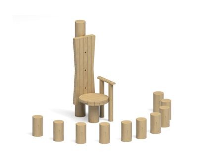 Сказочный трон с 10 сиденьями