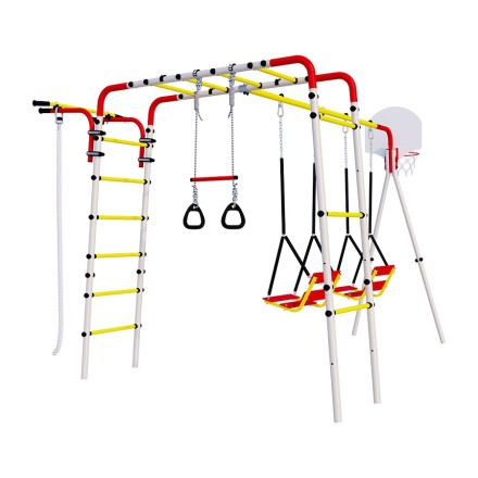 Дачный комплекс "Акробат 2" + ЦЕПНЫЕ качели Romana R 103.19.05 (серый/жёлтый)