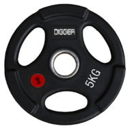 Диск олимпийский обрезиненный 3-х хватовый 5кг Hasttings Digger HD51C1C-5