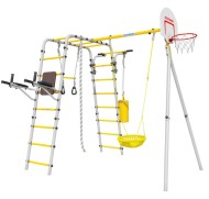   Дачный комплекс "Fitness" + ФАНЕРНЫЕ качели Romana 103.20.05 (серый/жёлтый)