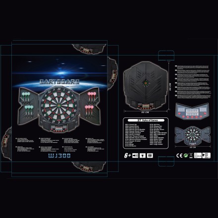 Электронный дартс DFC DARKBOARD, 12 дротиков Электронный дартс DFC DARKBOARD, 12 дротиков