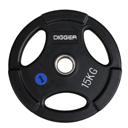 Диск олимпийский обрезиненный 3-х хватовый 15кг Hasttings Digger HD51C1C-15