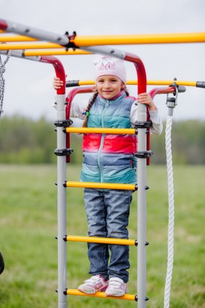 Дачный комплекс "Fitness" + ГНЕЗДО качели Romana (серый/желтый) R 103.20.04