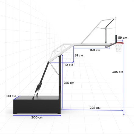 Профессиональная баскетбольная стойка DFC STAND72GP ROLITE Профессиональная баскетбольная стойка DFC STAND72GP ROLITE