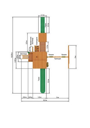 Деревянная детская площадка для дачи "Великан 2" (Макси)