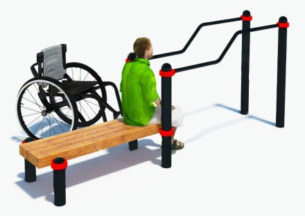 W-8.05 Брусья двухуровневые со скамьей для инвалидов-колясочников