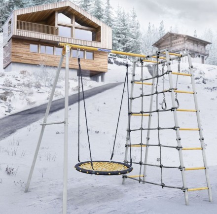       Дачный комплекс "Romana D1" + ГНЕЗДО качели-гнездо 80 см Romana 103.31.06 (серый/жёлтый)