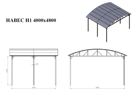 Навес, длина 4 метра Навес, длина 4 метра