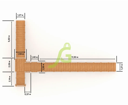 Зимняя деревянная горка "IgraGrad Snow Fox 12 м" с двумя скатами мод.724