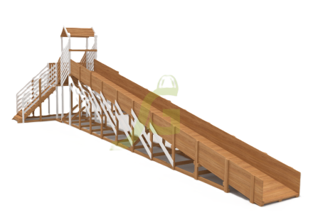 Зимняя деревянная горка "IgraGrad Snow Fox 12 м" с двумя скатами мод.724