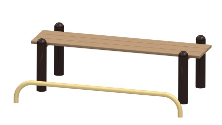 Скамья для отдыха (фанера) с упором для ног